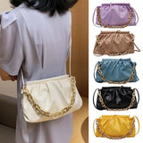 Chain Shoulder Bag Womens Crossbody Bag Pleated Cloud Armpit French Purse