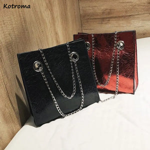 PU Leather Chain Shoulder Bags Women High Large Capacity Totes Bag