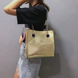 PU Leather Chain Shoulder Bags Women High Large Capacity Totes Bag