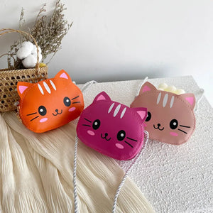 Cartoon Cat Baby Girls Shoulder Bag Coin Purse Mini Crossbody Bag