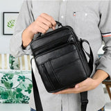 Men's PU Leather Messenger Bag Small Crossbody Handbag