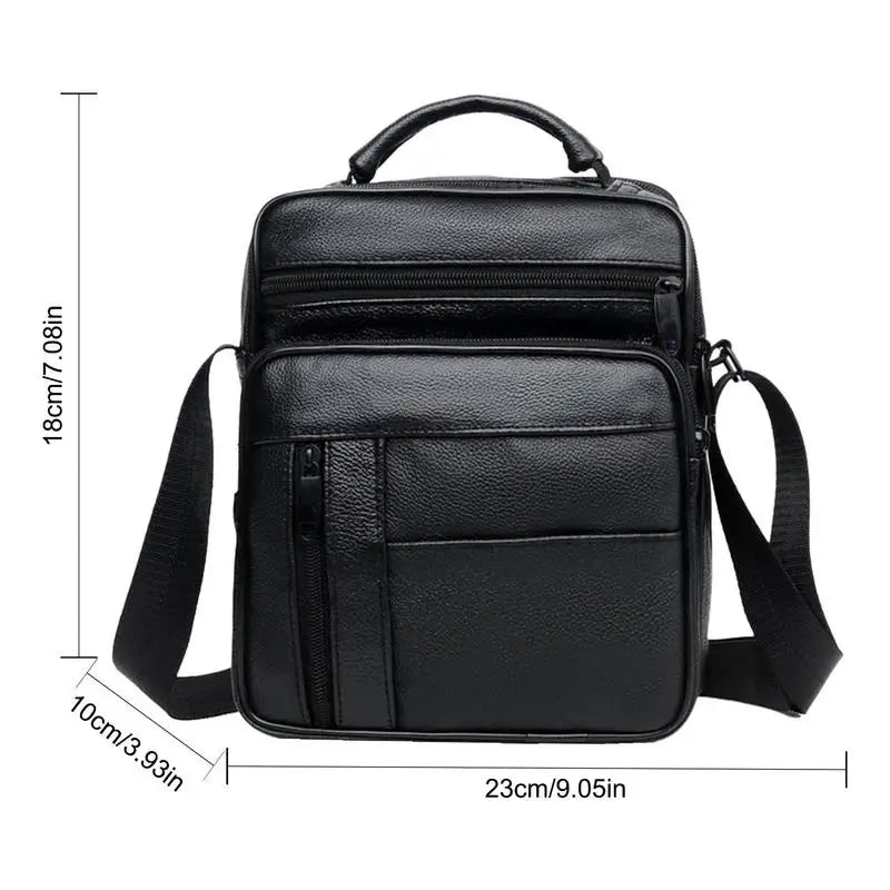 Men's PU Leather Messenger Bag Small Crossbody Handbag