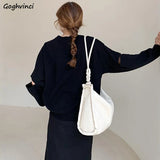 PU Leather Shoulder Bags Women Vintage Thread Totes Zipper Soft Large Capacity