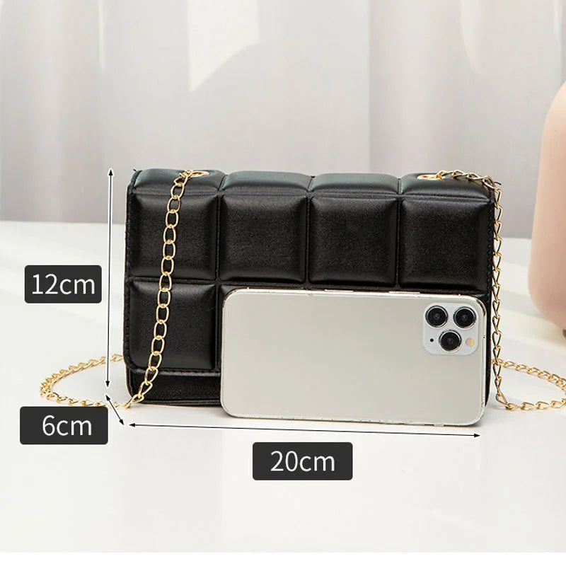Rhomboid Crossbody Shoulder Bag PU Leather Handbag