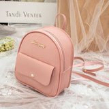 PU Leather Shoulder Mini Backpack Girls Multi-Function
