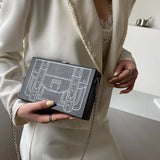 Cartoon Chain Shoulder Bag PU Leather Square Crossbody Purse