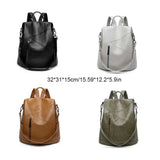 PU Leather Women Backpack Casual Stylish Multi-pocket Girls Shoulder Bag
