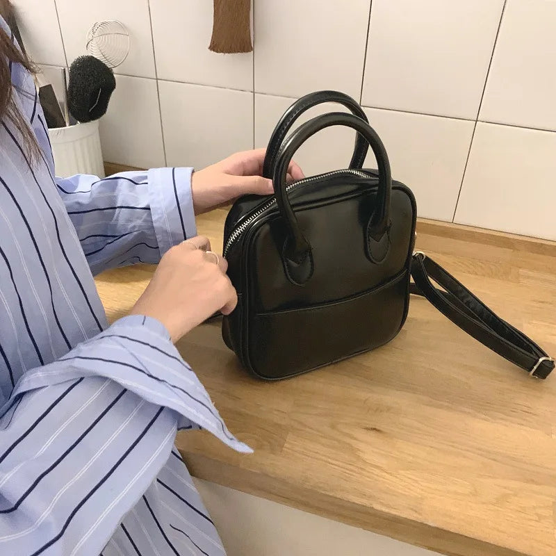 PU Leather Women Shoulder Messenger Bags Retro Ladies Tote Purse Handbags