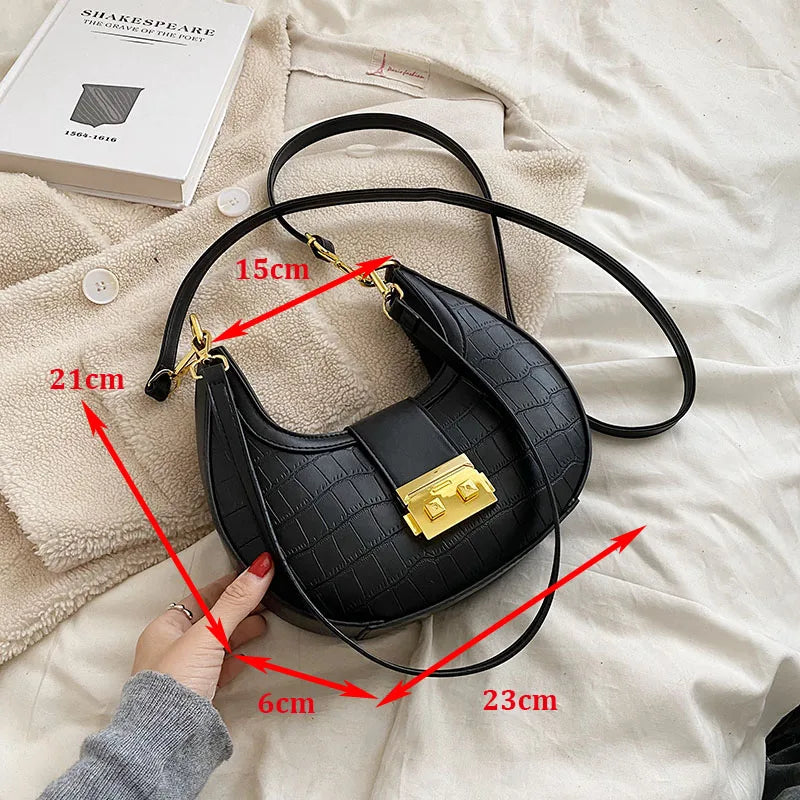 Vintage PU Leather Women Handbag Purses Double Zipper Hobo Shoulder Bag