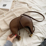 Vintage PU Leather Women Handbag Purses Double Zipper Hobo Shoulder Bag