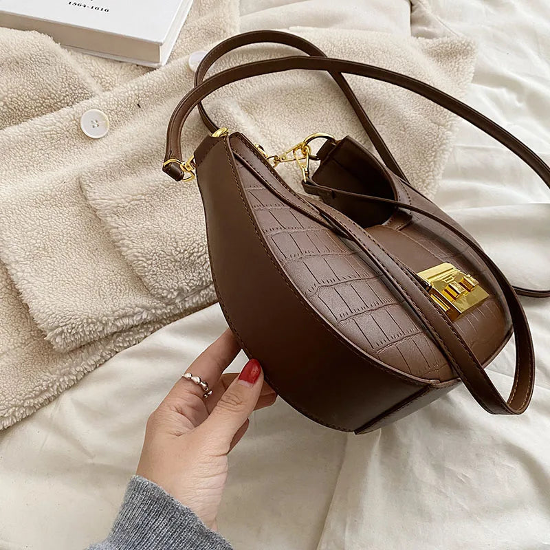 Vintage PU Leather Women Handbag Purses Double Zipper Hobo Shoulder Bag