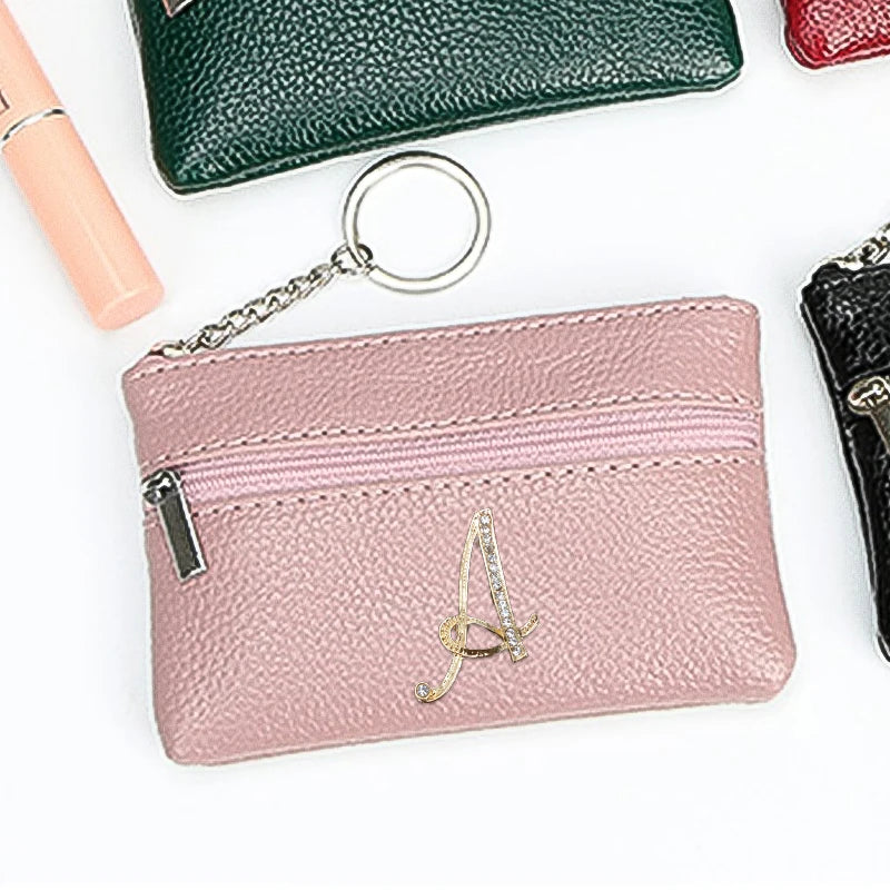 Pink PU Leather Key Bag Organizer Pouch Business Key Case