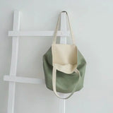 PU Leather Women Shoulder Bags Reversible Paneled Large Capacity Totes