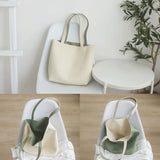 PU Leather Women Shoulder Bags Reversible Paneled Large Capacity Totes