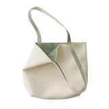 PU Leather Women Shoulder Bags Reversible Paneled Large Capacity Totes