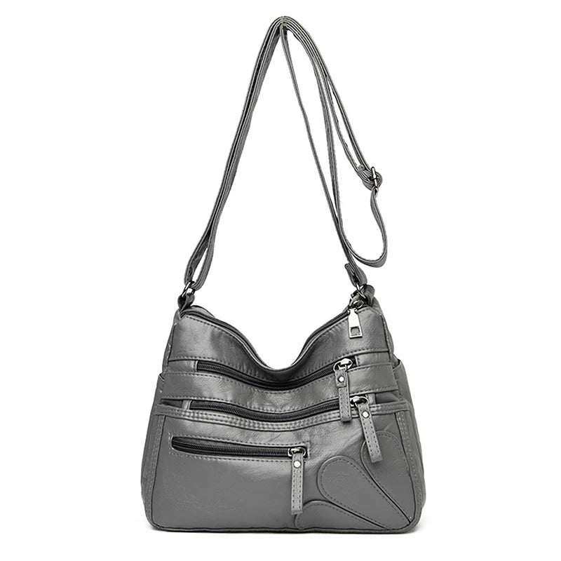 PU Leather Women Shoulder Messenger Bags Solid Casual Pocket