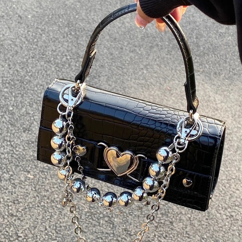 Crocodile Pattern Small Square Shoulder Bag Women Clutch Purse Crossbody