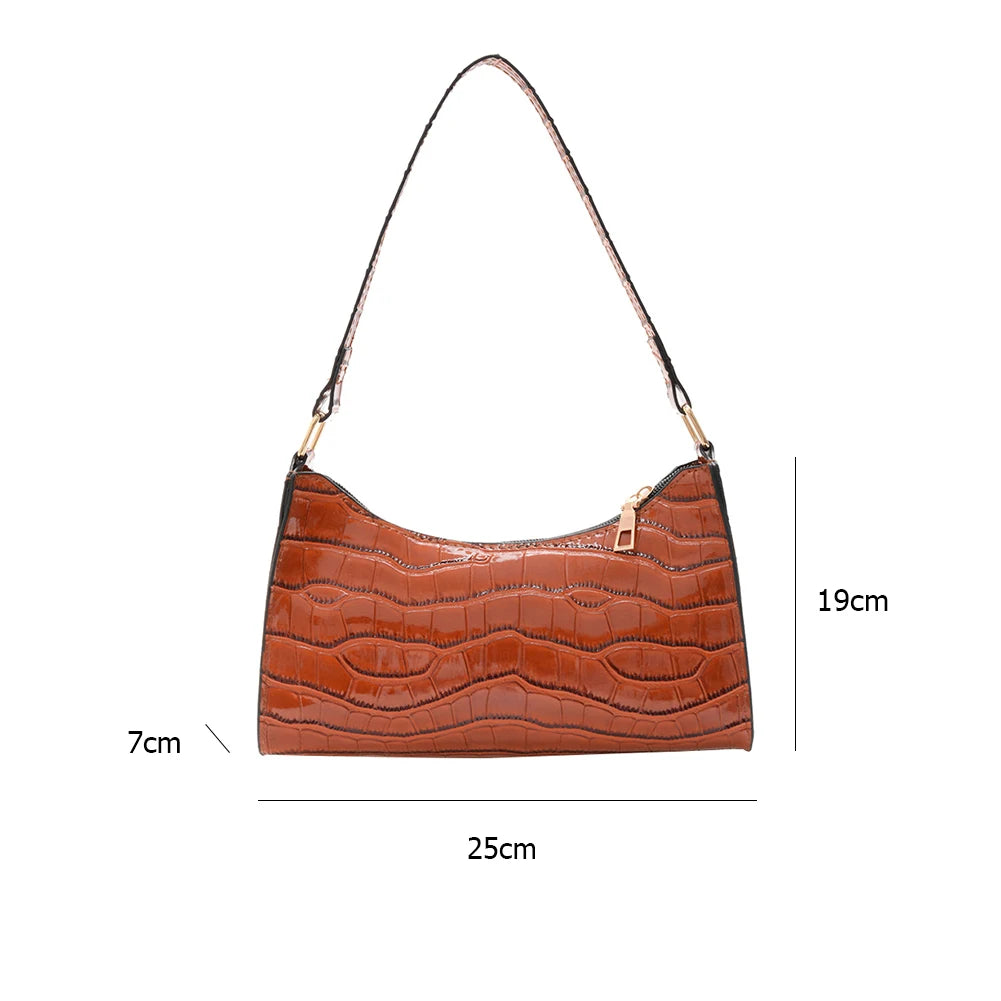 Stone Pattern Underarm Bags Small Shoulder Handbags Retro Totes