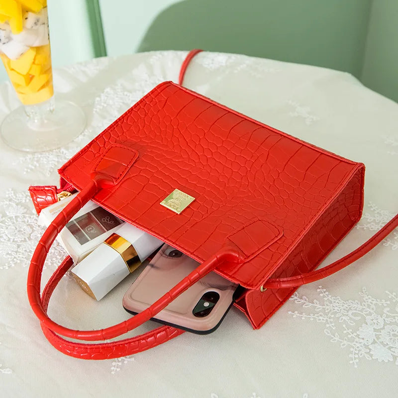 Crocodile Print Shoulder Bag Women's Handbag