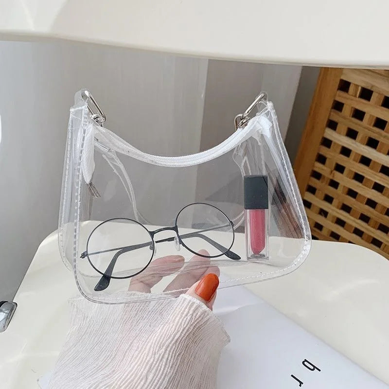 PVC Transparent Women's Shoulder Bag Waterproof Dumpling Bags