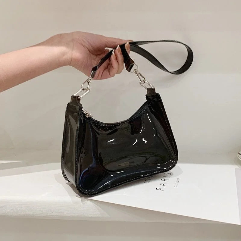 PVC Transparent Women's Shoulder Bag Waterproof Dumpling Bags