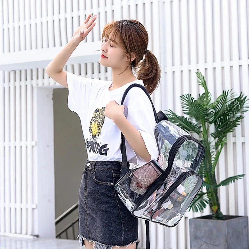 Transparent School Bag Waterproof Large Capacity Backpack