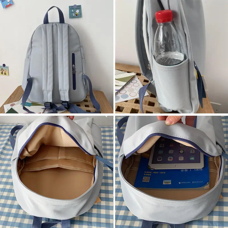 Large Capacity Backpacks Women Waterproof Students Sweet Book Canvas Bag