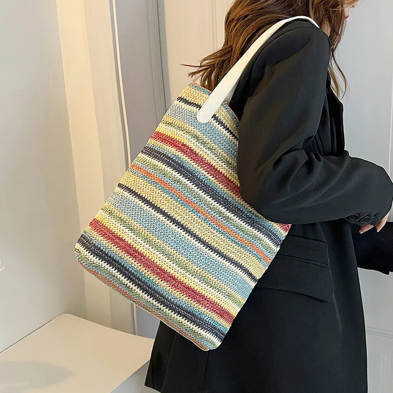 Panelled Shoulder Bags for Women Top Handle Tote Large Capacity Handbags