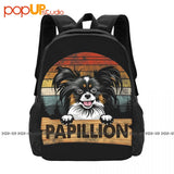 Papillion Funny Retro Gift Dog Lover Backpack Gym Tote Bag