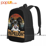 Papillion Funny Retro Gift Dog Lover Backpack Gym Tote Bag