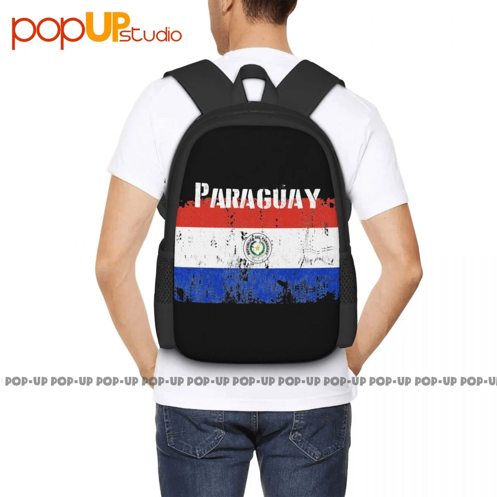 Paraguay Flag City Map Palm Branch Souvenir Backpack