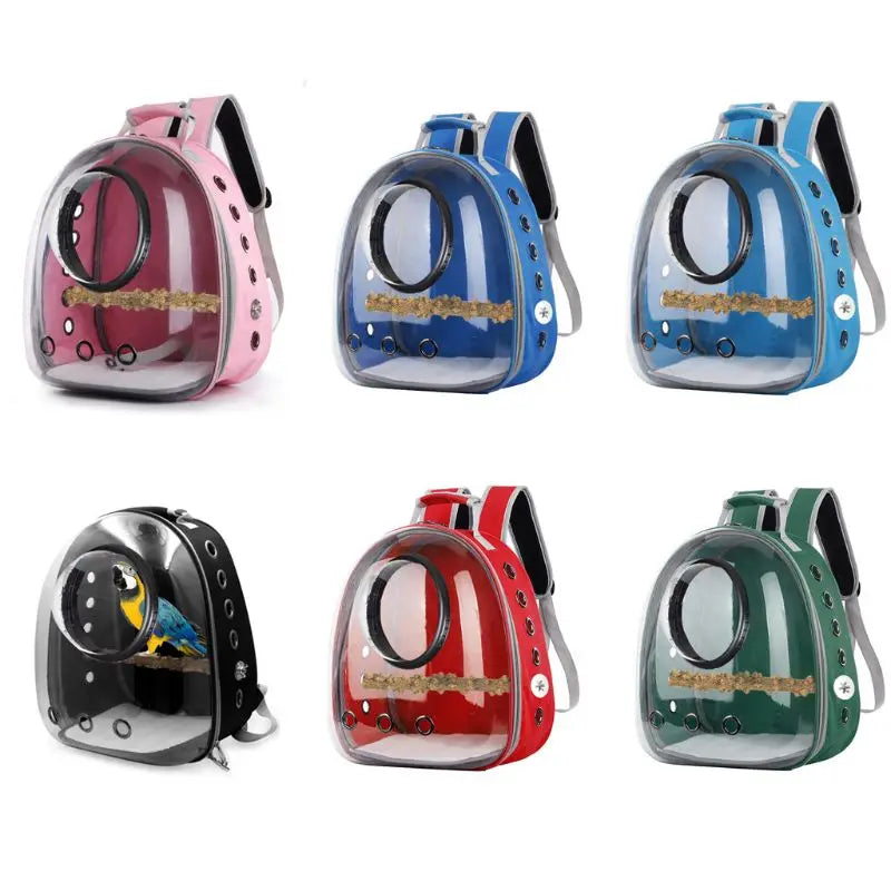 Parrot Carrier Backpack Travel Cage Birds Breathable Space Capsu