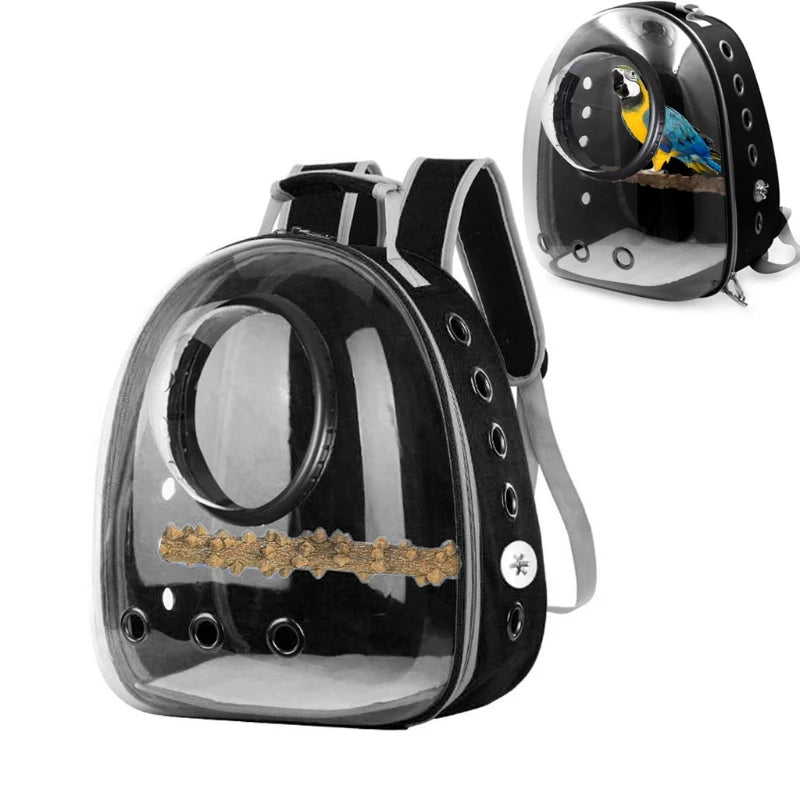 Parrot Carrier Backpack Travel Cage Birds Breathable Space Capsu