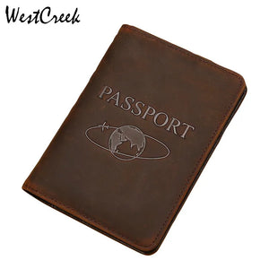 Vintage Crazy Horse Leather RFID Blocking Passport Holder
