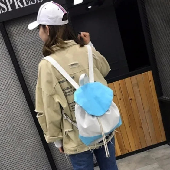 Patchwork Backpacks Women School Bookbag Large Capacity Travel Canvas Bag