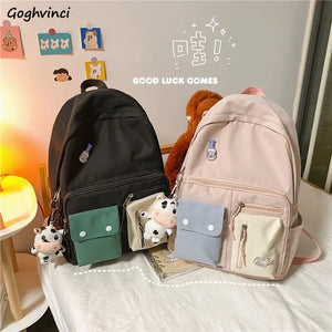 Sweet Multi-pockets Harajuku Nylon College Backpack
