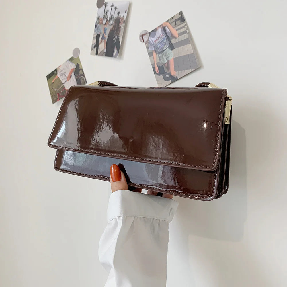 PU Leather Women Underarm Bag Ladies Shoulder Bag Small Flap Shopping Handbag