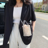 Pearls Beading Bags Vintage Evening Party Ladies Hollow Tote Shoulder Bags