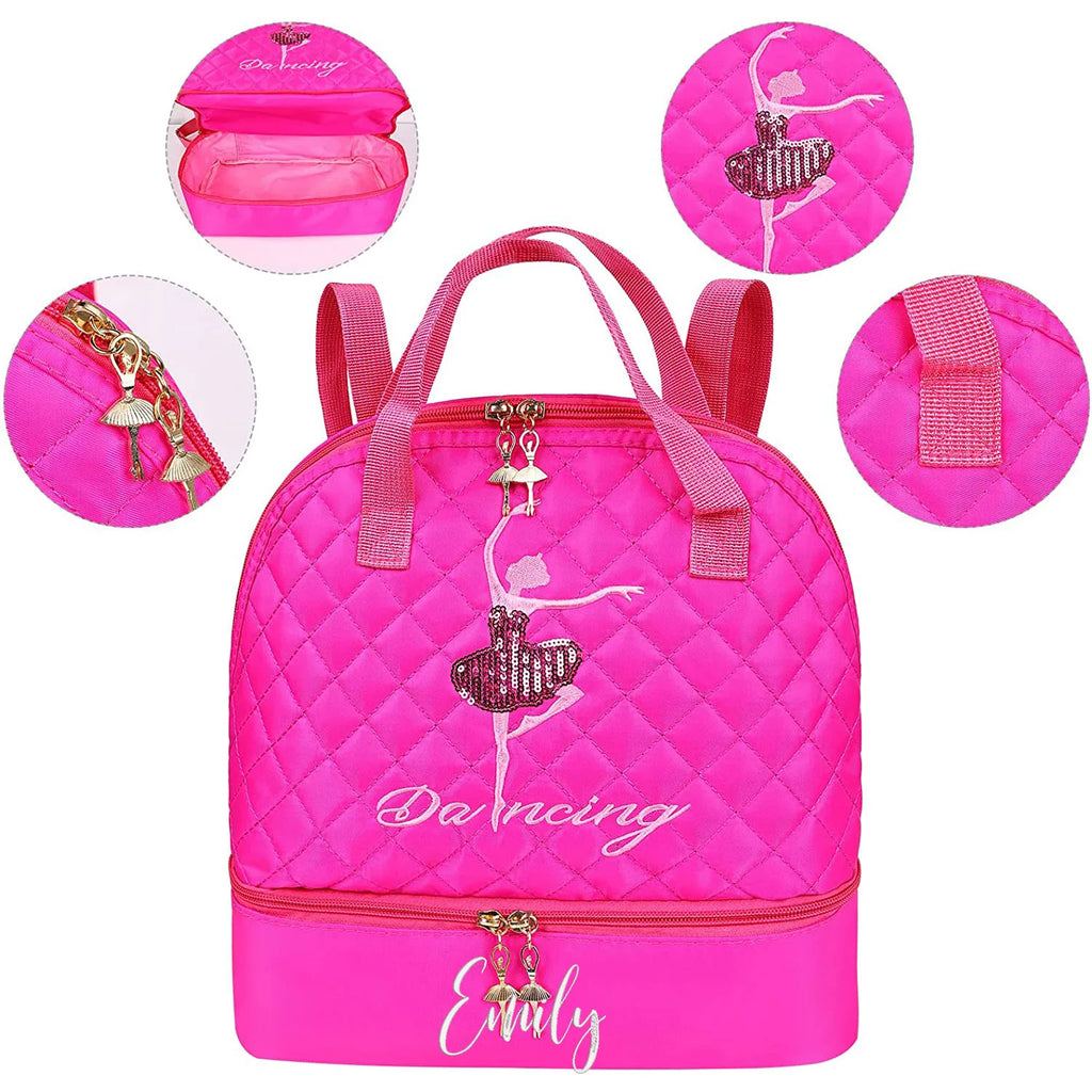 Personalised Embroidery Toddler Backpack Ballet Dance Bag Girls 2-8Y