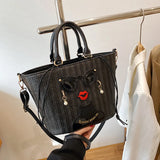 Cartoon Girl Handbag 2022 Straw Shoulder Messenger Bag