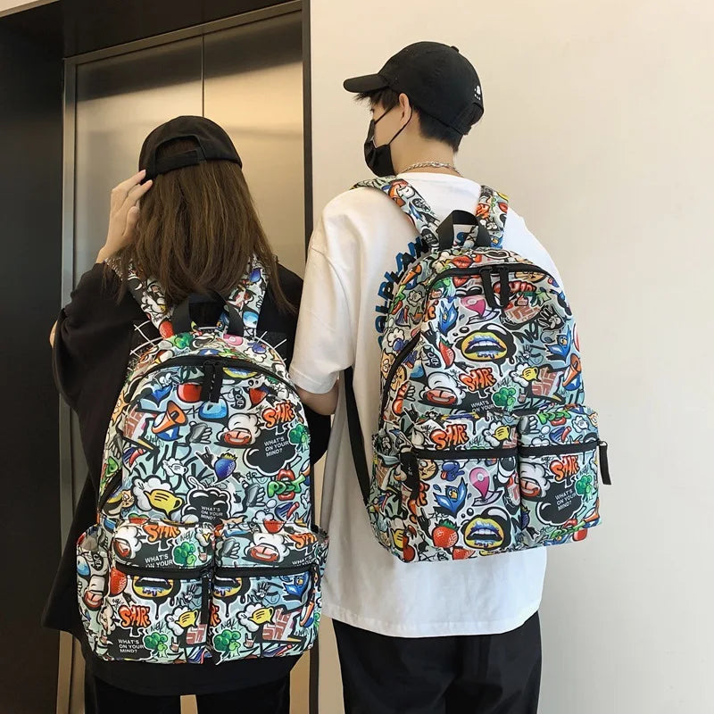 Personality Graffiti Large-capacity Student Backpack