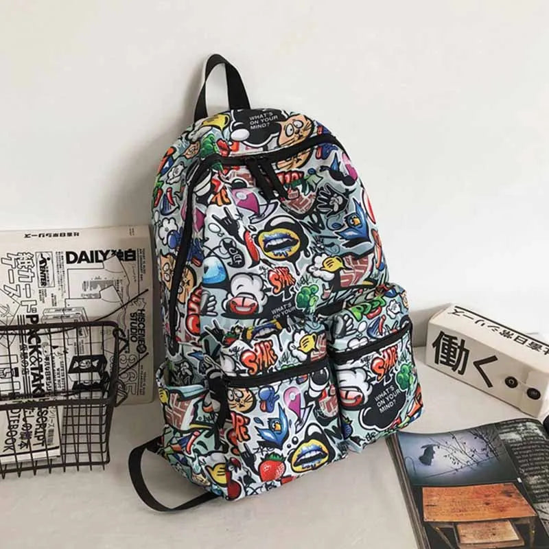 Personality Graffiti Large-capacity Student Backpack