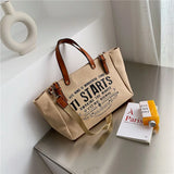 Personality High Capacity Casual Tote Bag For Woman Tide Shopper Shoulder Bag