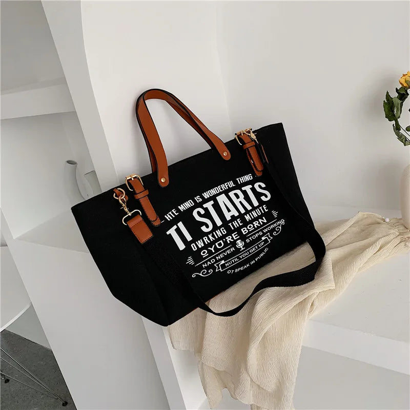 Personality High Capacity Casual Tote Bag For Woman Tide Shopper Shoulder Bag