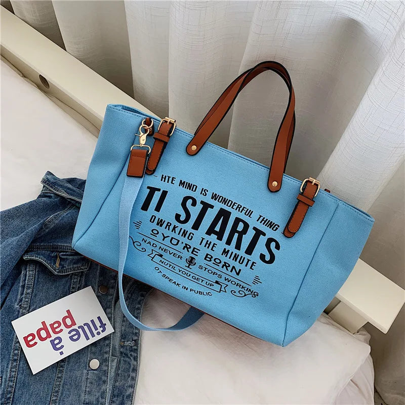 Personality High Capacity Casual Tote Bag For Woman Tide Shopper Shoulder Bag