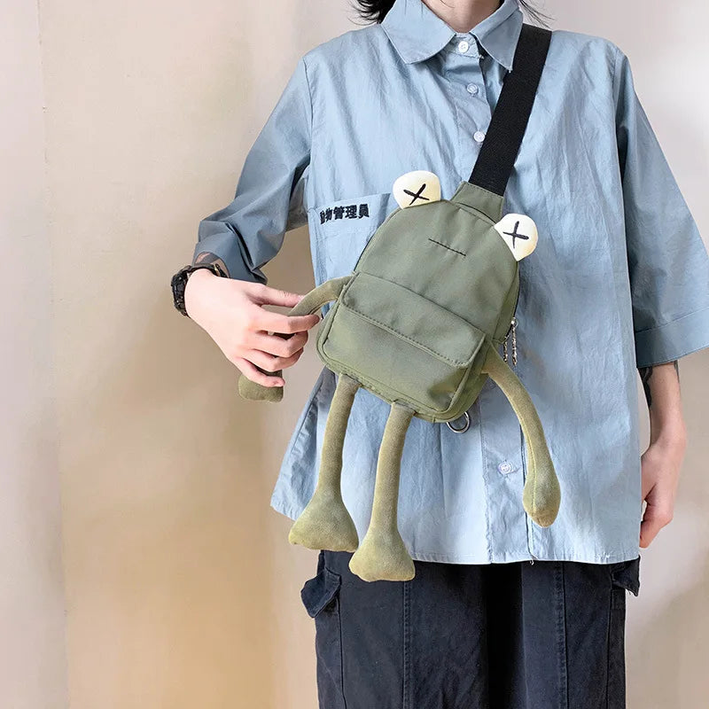 Cartoon Frog Bag Messenger Chest Bag Unisex Shoulder Crossbody Bag