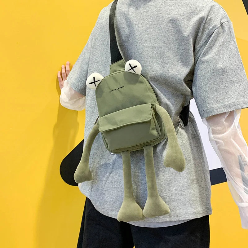 Cartoon Frog Bag Messenger Chest Bag Unisex Shoulder Crossbody Bag