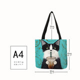 Personalized Cat Tote Bag For Women Lady Folding Reusable Shopping Bag