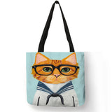 Personalized Cat Tote Bag For Women Lady Folding Reusable Shopping Bag