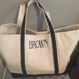 Personalized Large Canvas Tote Bag Embroidered Name Beach Bag Bridesmaids Gift